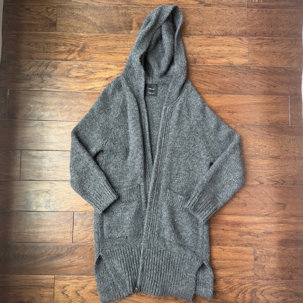 Zara Knit Long hooded cardigan | Size S